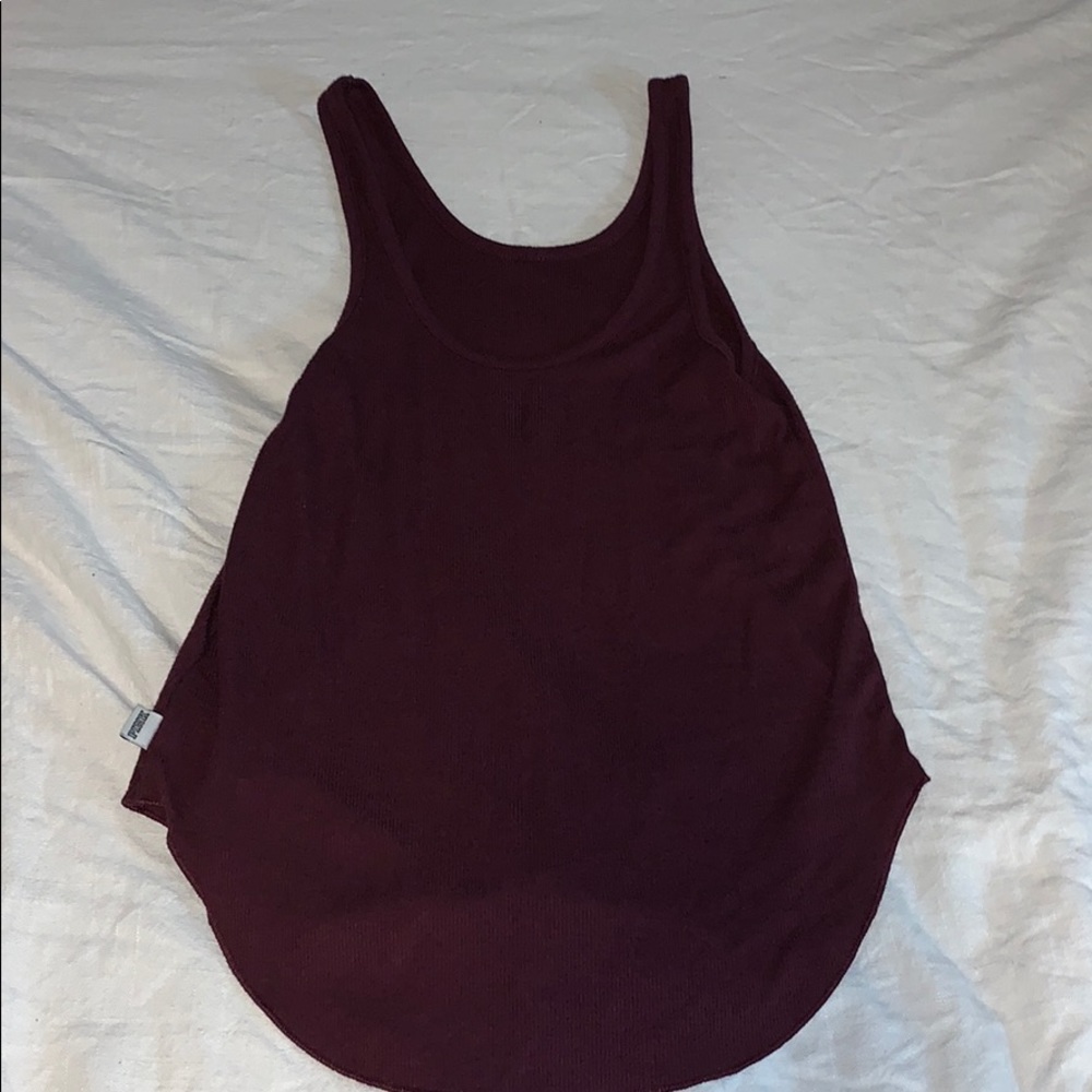VS PINK Ribbed Maroon Tank Top